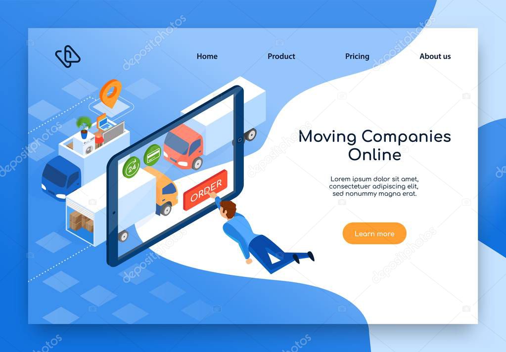 Moving Company Online Services Vector Web Banner
