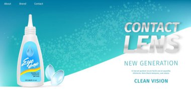 Çözüm göz damlası ve kontakt lensler ile şişe