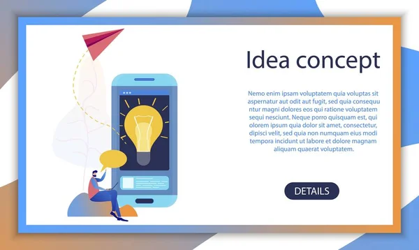 Idea de inicio creativo de negocios Concepto de aplicación móvil — Vector de stock