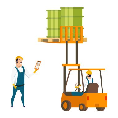 Erkek işçi karakter, Forklift araba mühendisi