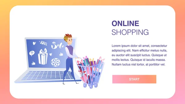 Compras on-line site elemento vetor modelo — Vetor de Stock