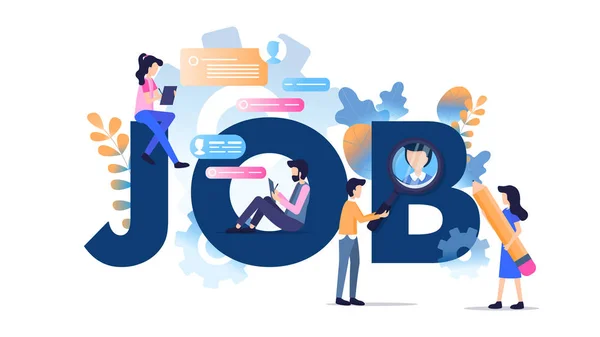 Karakter Freelance Tipografi Job Modern Banner - Stok Vektor