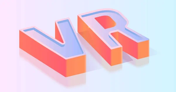 VR 3d Titre du texte Modèle vectoriel isométrique — Image vectorielle