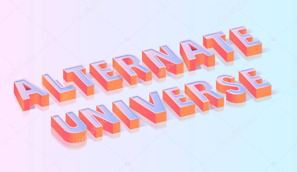 Alternate Universe Title Isometric Vector Template