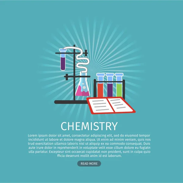 교육에서 화학 산업의 평면 트렌드. — 스톡 벡터
