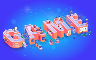 Oyun Zone mutlu parti tipografi alfabe afiş