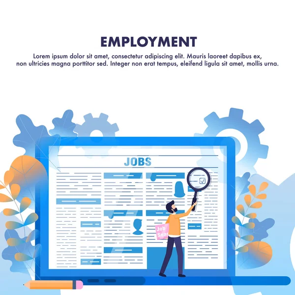 Jobbs ökning man zoom sysselsättning tidnings artikel — Stock vektor
