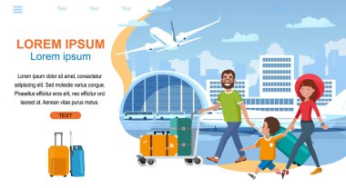Havayolu şirketi karikatür vektör Web sitesi şablonu