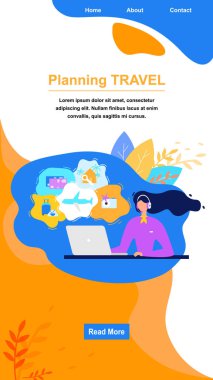 Seyahat Online hizmet düz vektör Web sitesi planlama