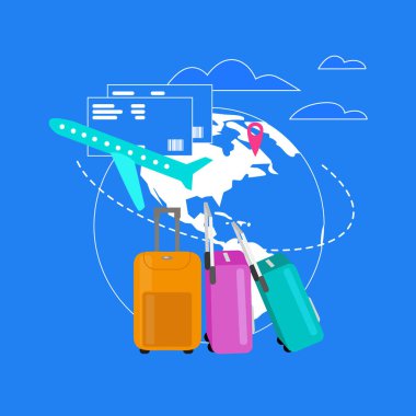 Havayolu şirketi Hizmetleri düz vektör konsepti