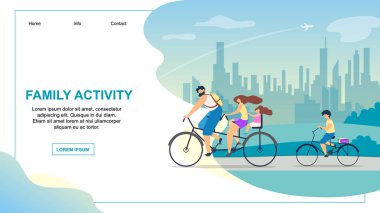 Banner vector düz Illustration aile aktivit.