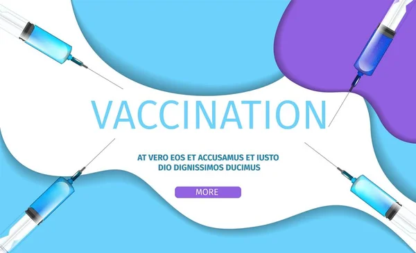 Conceito de Vacinação Editável Banner de cuidados de saúde —  Vetores de Stock
