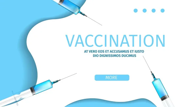 Informazioni sulla vaccinazione Concetto Banner Online Page — Vettoriale Stock