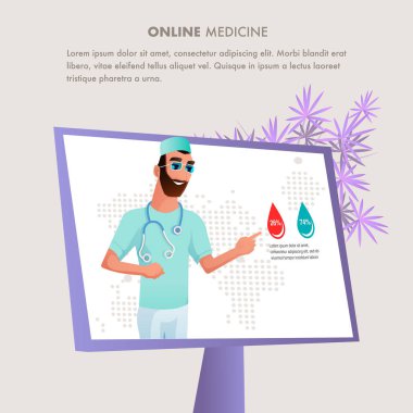 Tıbbi doktor bilgisayar ekran Online Tıp