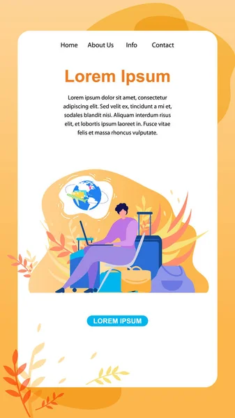 Servizio online per Traveler Flat Vector Web Banner — Vettoriale Stock