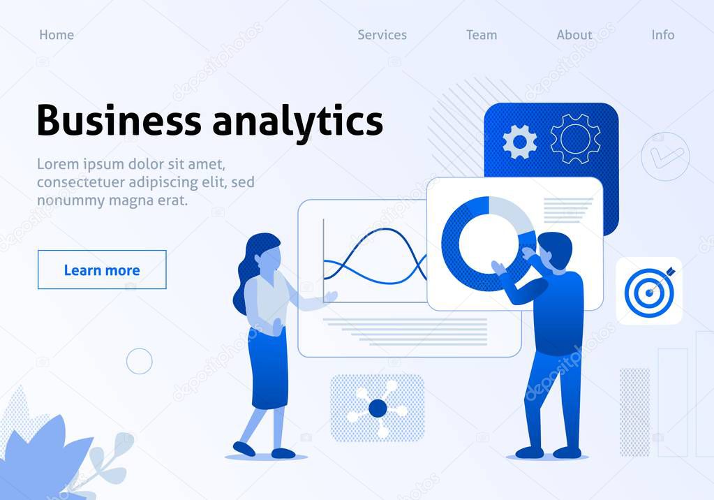 Business Analytics Work Optimization Flat Banner
