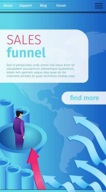 Yazılı Satış Huni çizgi film afiş poster olduğunu.