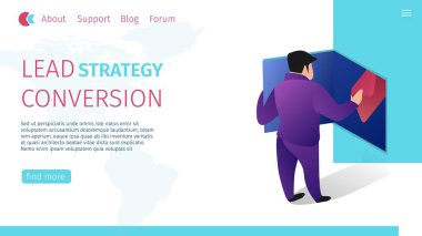 Kurşun strateji dönüşüm yatay düz afiş.