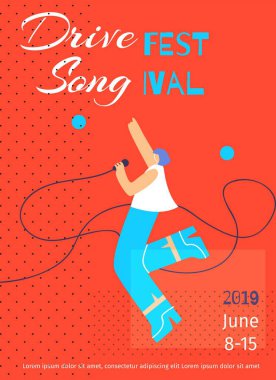 Sürücü Fest Song poster düz şablon Tarih yeri