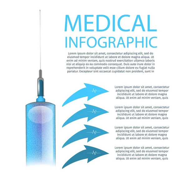 Vaccinazione Infografica medica Bandiera sanitaria — Vettoriale Stock