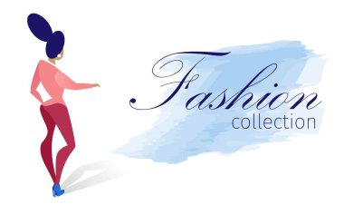 Beyaz arka planda Postal moda koleksiyonu.