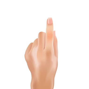 Kadın dokunma yukarı el başparmak Önefinger Işaret.