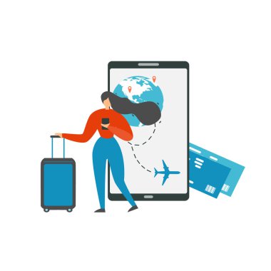 Mobil uygulama vektör ile tatil seyahat planlama