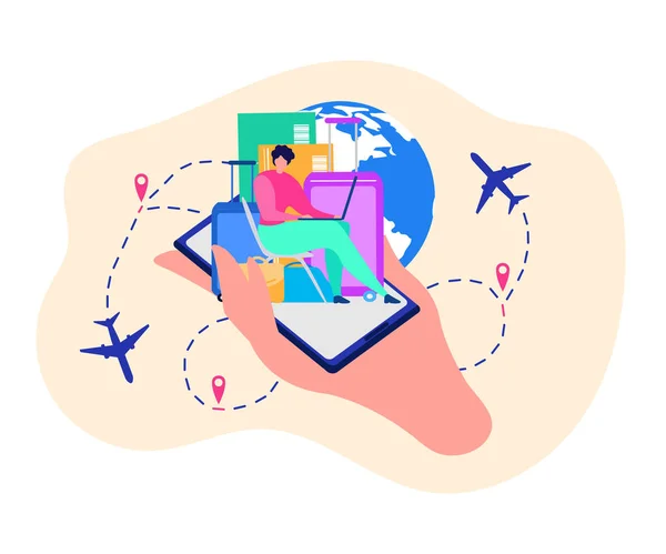 Applicazione mobile per Travelers Vector Concept — Vettoriale Stock