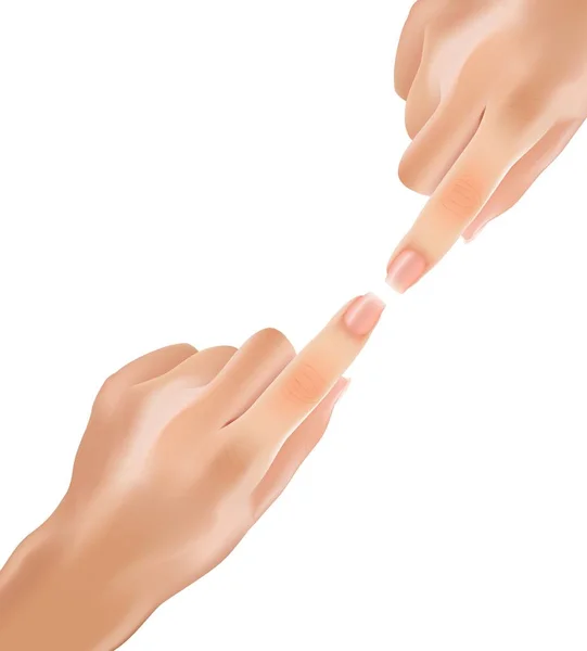 Ρεαλιστικά απαλά χέρια αφής με δείκτη δάχτυλα. — Διανυσματικό Αρχείο