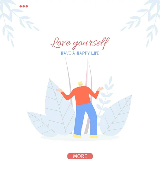 Love Yourself Motivate People Flat Style Page