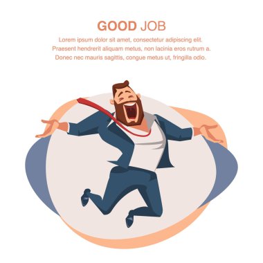 Açık el ile takım sıçrama gülümseyen ofis Işçisi