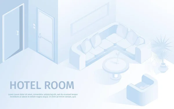 Comfortabel hotel appartement vector illustratie — Stockvector