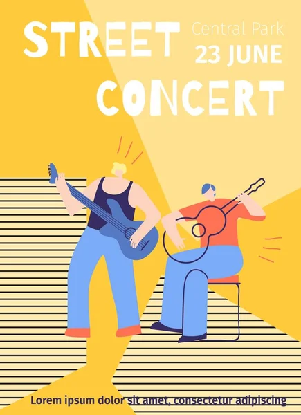 Modèle d'affiche de festival de publicité de concert de rue — Image vectorielle