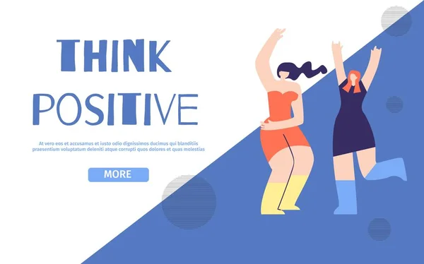 Positive Landing Page in geometrischem Design denken — Stockvektor