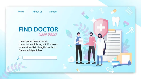 Trouver Médecin Service en ligne Illustration vectorielle — Image vectorielle