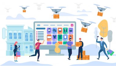 Şehirde Ekspres Teslimat. Drone'lar Kutu Taşıyor.