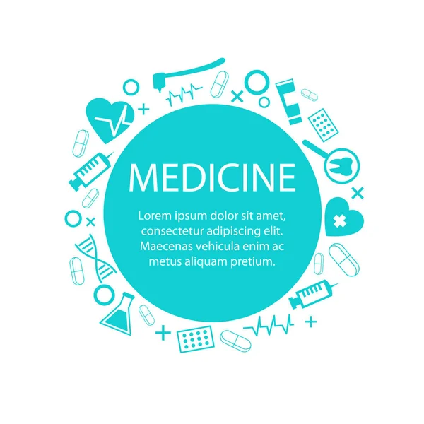 Banner de medicina com símbolo de equipamento médico —  Vetores de Stock