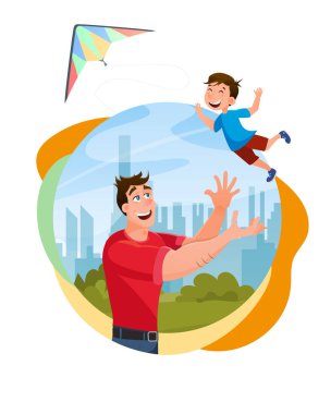 Baba City Park'ta Happy Little Oğlu ile oynuyor