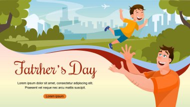 Mutlu Babalar Günü Aile Etkinliği Kutlama Banner