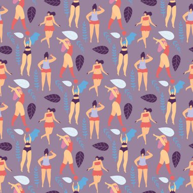 Motive Woman Dikişsiz Düz Desen Yeşillik Dekor