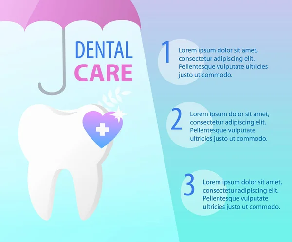 Dental Tooth Health Concepto de protección de paraguas — Archivo Imágenes Vectoriales