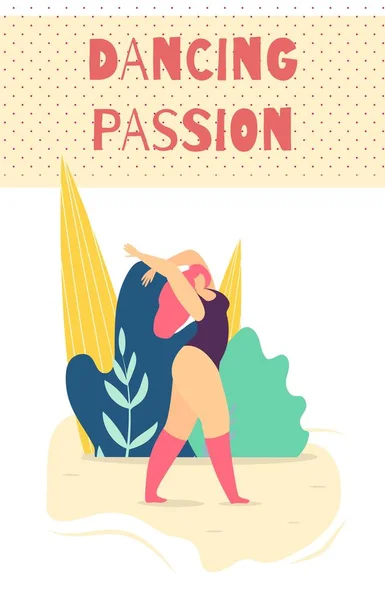 Dancing passionerad kvinna motivera kort — Stock vektor