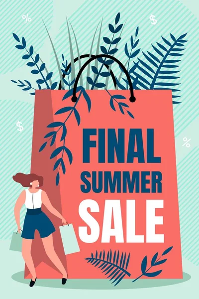 Inscriptie Final Summer Sale vector illustratie. — Stockvector