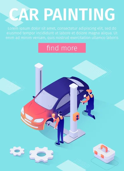 オンラインカー塗装サービスの縦型ポスター — ストックベクタ