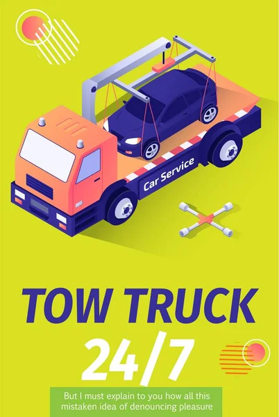 Tow Truck service for evakuering tilbyder plakat – Stock-vektor