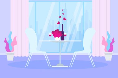 Romantik Akşam Yemeği Restoran Masa Şarap Şişesi Cam