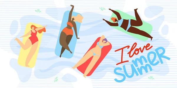 Banner on kirjoitettu I Love Summer Illustration . — vektorikuva