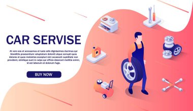 Araba Servisi ve Online Alışveriş için Reklam Banner