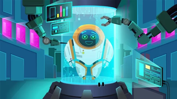 Vytváření vektorové ilustrace nové generace robotů — Stockový vektor