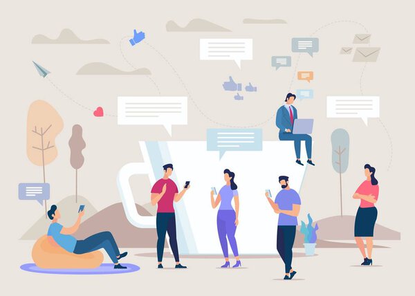 Концепция плоского вектора социальной сети
